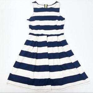 Xhilaration Nautical Striped Dress Sleeveless Navy & Ivory Fit & Flare Size XL